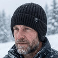 Winter Snowman and Snowflake Knitted Hat - High-End Warm and Thick Plush Lined Winter Hat，Men'S Windproof and Cold-Proof Gear