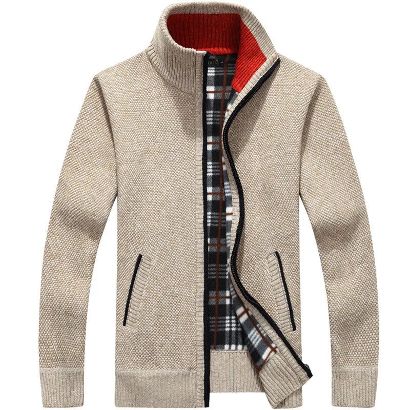 Thick Knit Zip-Up Cardigan Coat