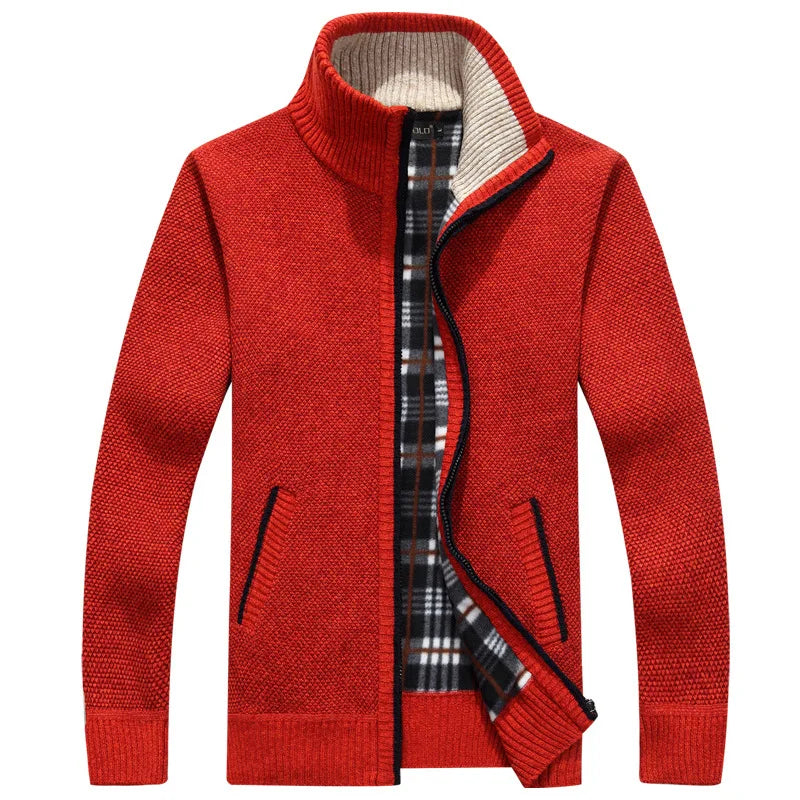 Thick Knit Zip-Up Cardigan Coat