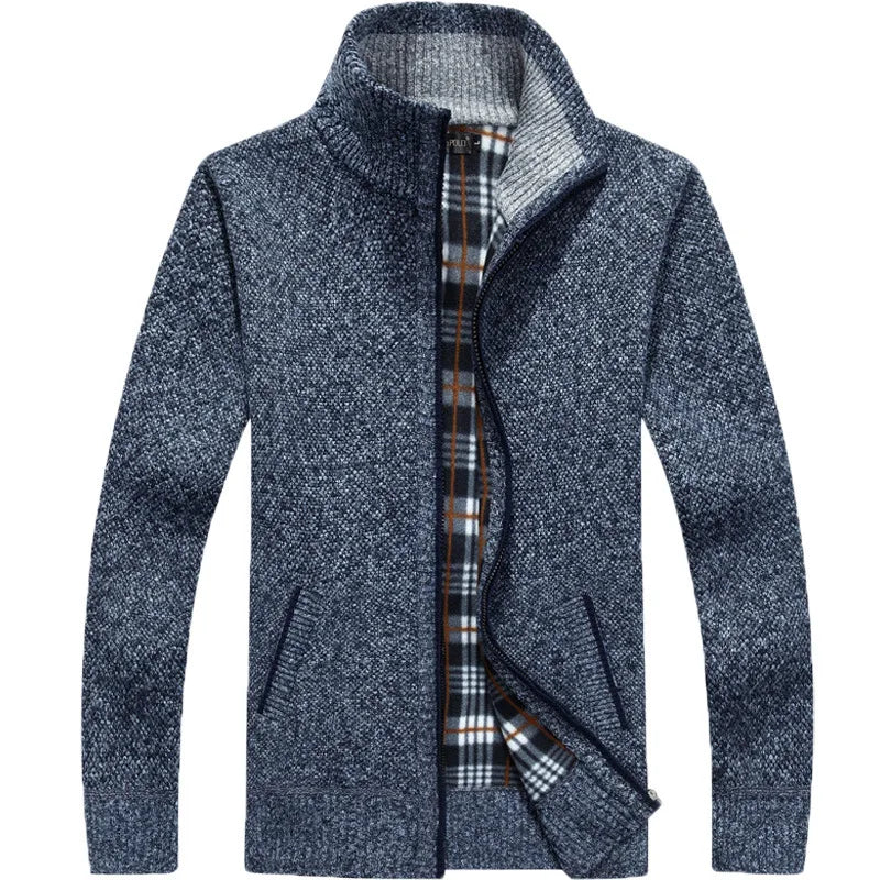 Thick Knit Zip-Up Cardigan Coat