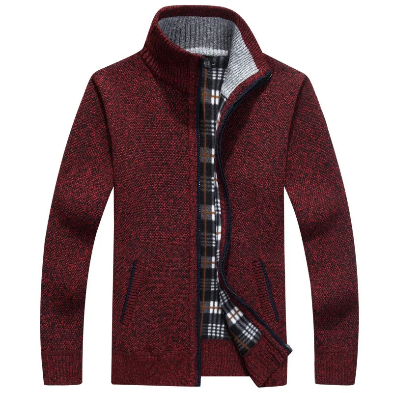 Thick Knit Zip-Up Cardigan Coat