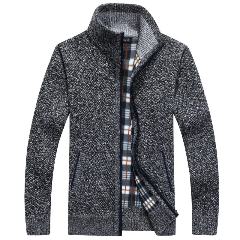 Thick Knit Zip-Up Cardigan Coat
