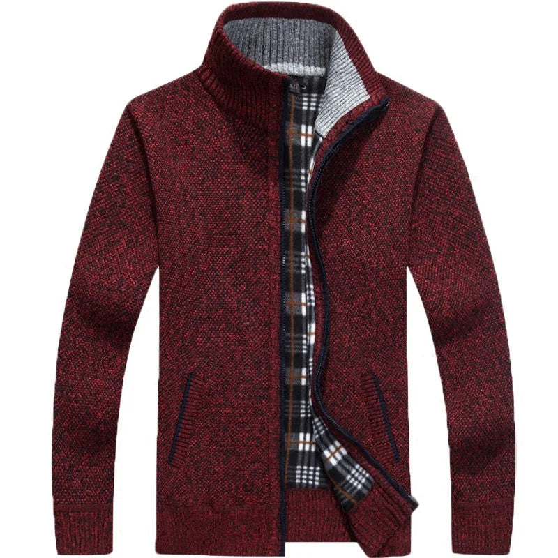 Thick Knit Zip-Up Cardigan Coat