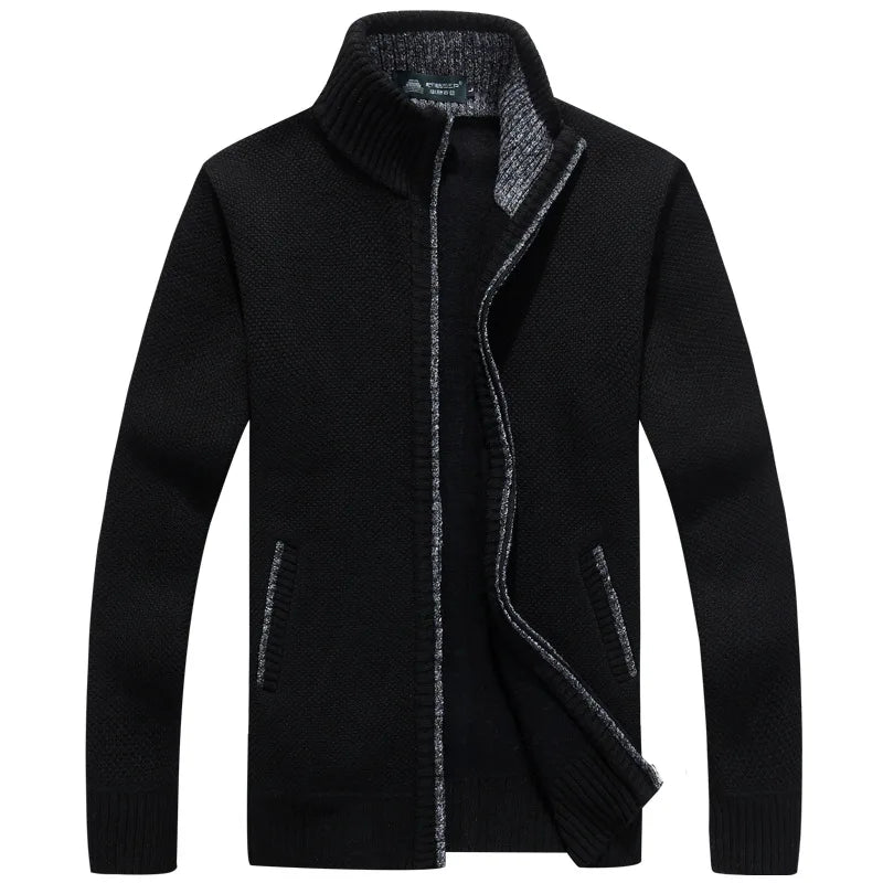Thick Knit Zip-Up Cardigan Coat