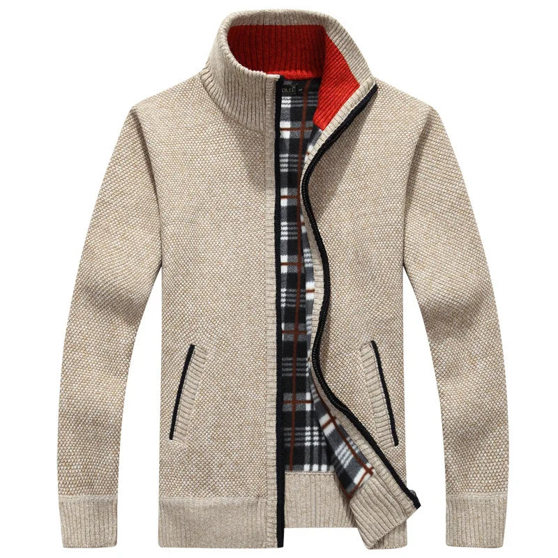 Thick Knit Zip-Up Cardigan Coat