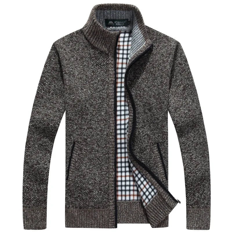 Thick Knit Zip-Up Cardigan Coat
