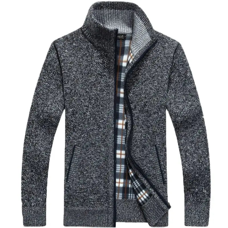 Thick Knit Zip-Up Cardigan Coat
