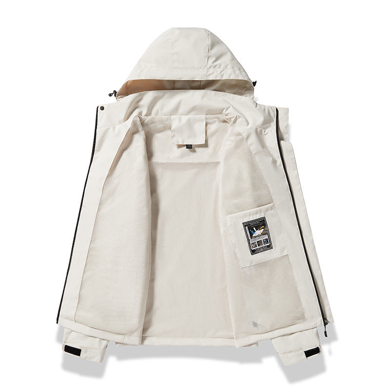 Breathable Waterproof Windproof Detachable Jacket for Spring and Autumn Mountain Hiking and Camping