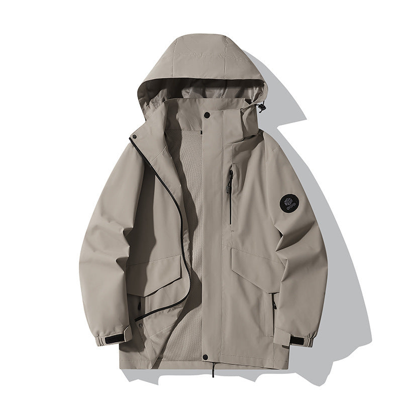 Breathable Waterproof Windproof Detachable Jacket for Spring and Autumn Mountain Hiking and Camping